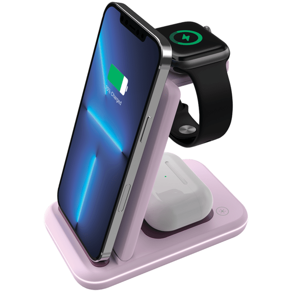 CANYON wireless charger WS-304 15W 3in1 Iced Pink