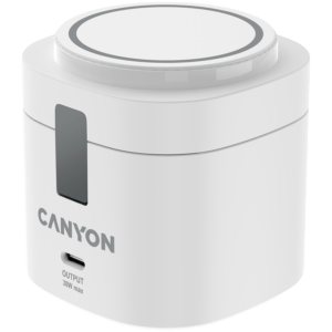 Canyon 4 in 1 Wireless Charging Stand, 30W max, Size: 70x70x70.3mm, weight: 414g, with 65W charger and 1M cable, white