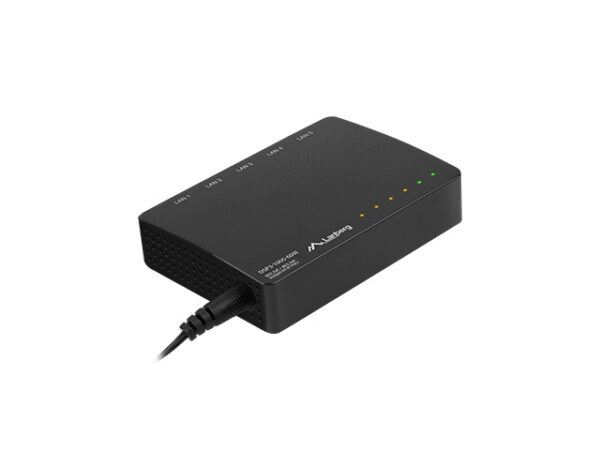 Lanberg switch dsp3-1005-60w 5x 1GB poe+ (4 port poe 30w/port max 60w) unmanaged desktop, Fixed Port, 5
