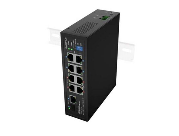 Lanberg Switch ILFE-8P-1Ge-1S-120 POE 4 x BT 4 x AT SFP/ETH DIN Unmanagment Fast Ethernet, Flexible Port, 9